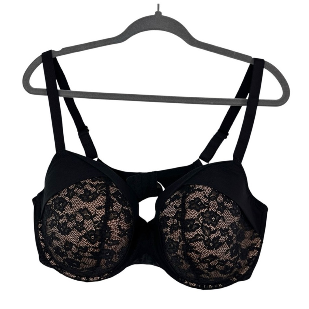 Adore Me Black Lace Underwire Padded Bra Tan
Base Cups Full Coverage Size 42DDD